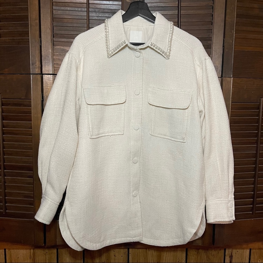H&M Cream Tweed Shacket